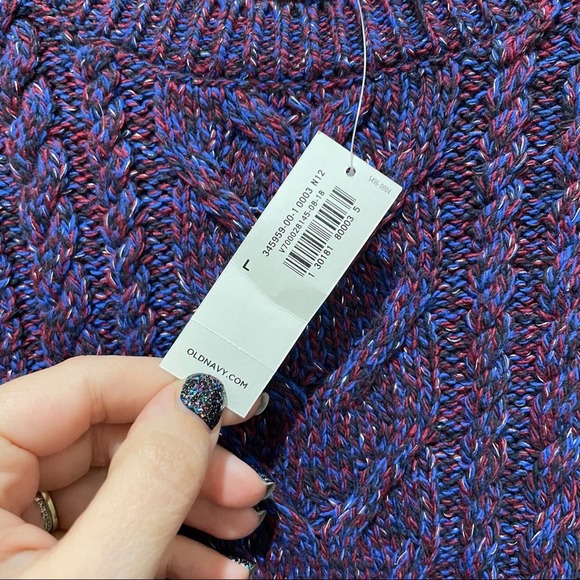 Old Navy Cable Knit Crew Neck Sweater Purple Size Large - Picture 5 of 8